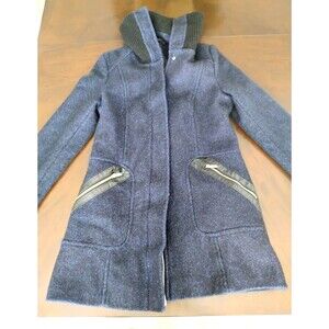 Via Spiga Wool Blend Dressy Women Coat Dark Blue Size 10